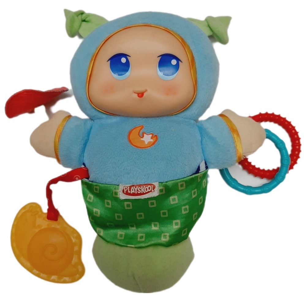 🍒 Glo Worm Playskool Lullaby Sensory Gloworm Blue w/ Sound Plush Soft Kids Toy